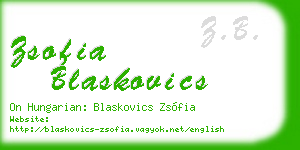 zsofia blaskovics business card